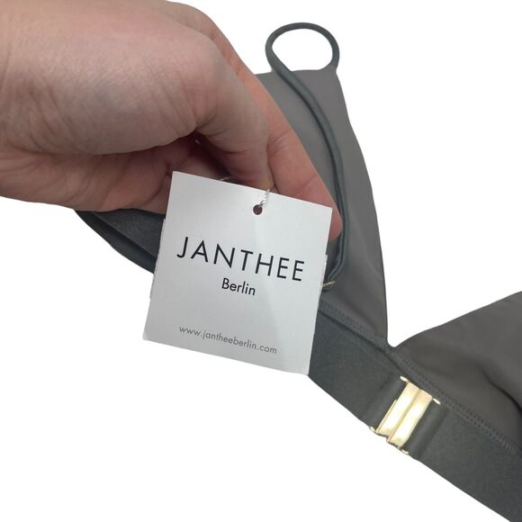 Janthee Berlin Bocas Tribe Grey Shimmer Bikini Top NWT Womens XL - Picture 3 of 6